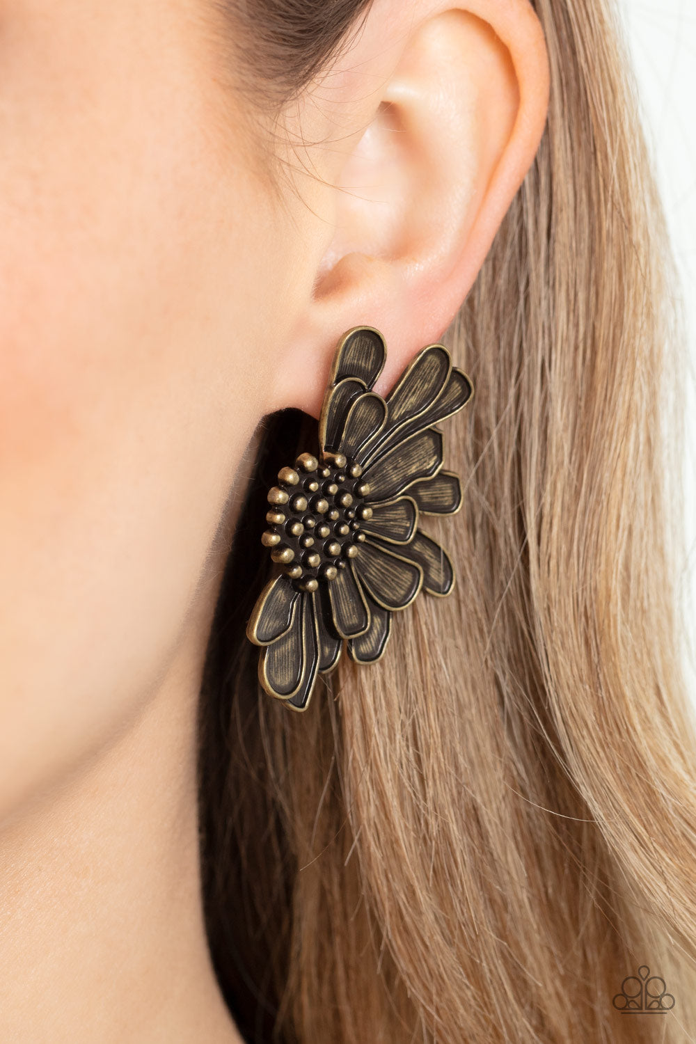 Paparazzi - Farmstead Meadow - Brass Earrings