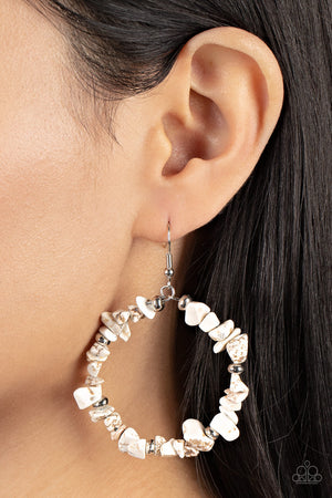 Paparazzi - Mineral Mantra - White Earrings