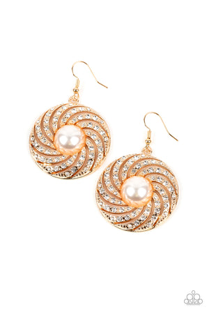 Paparazzi - Vintage Vortex - Gold Earrings