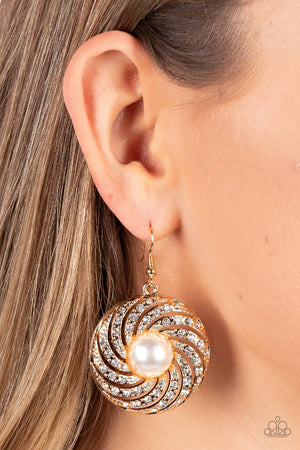 Paparazzi - Vintage Vortex - Gold Earrings