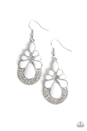 Paparazzi - Beachfront Formal - White Earrings