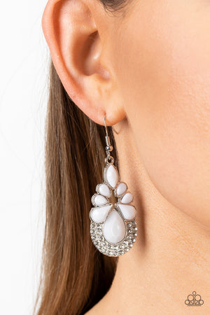 Paparazzi - Beachfront Formal - White Earrings