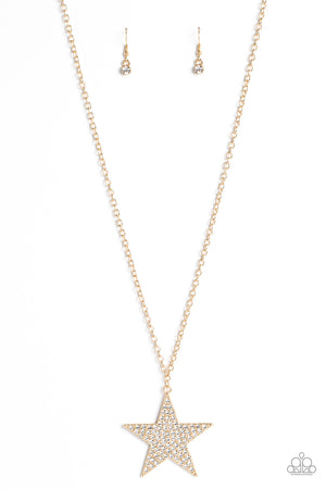 Paparazzi - Rock Star Sparkle - Gold Necklace