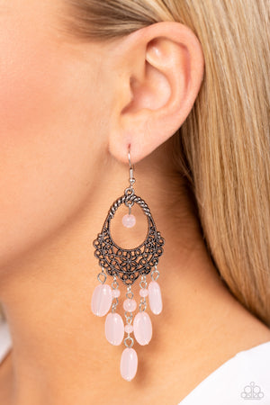 Paparazzi - Botanical Escape - Pink Earrings