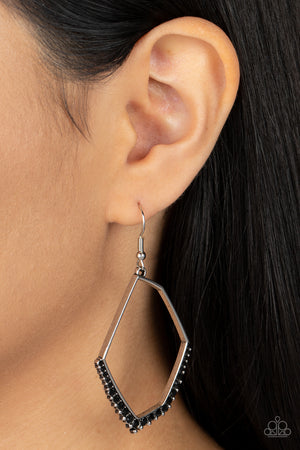 Paparazzi - Bent on Success - Black Earrings