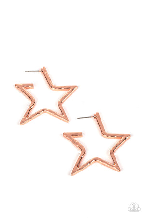 Paparazzi - All-Star Attitude - Copper Earrings