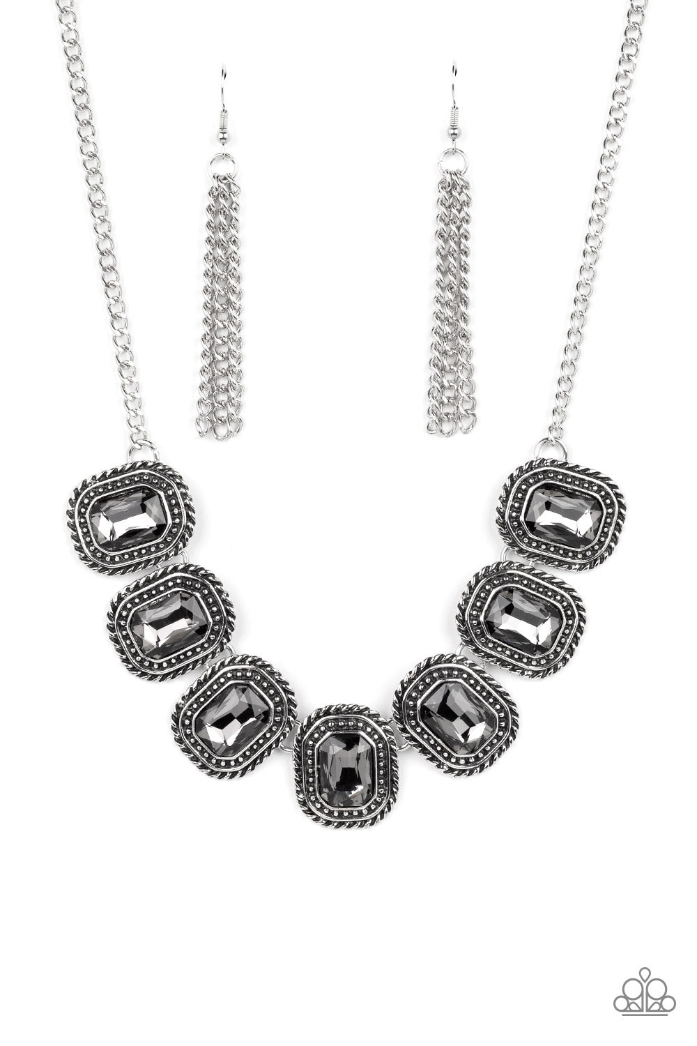 Paparazzi - Iced Iron - Silver Necklace