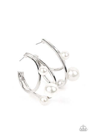 Paparazzi Accessories Metro Pier - White Earrings