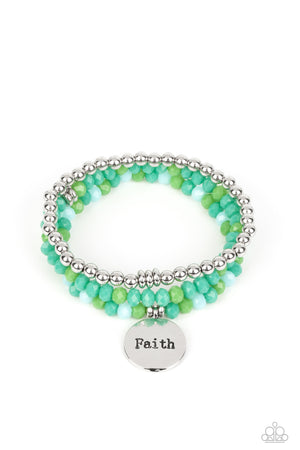 Paparazzi - Fashionable Faith - Green Bracelet