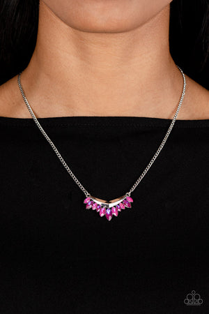 Paparazzi - Flash of Fringe - Pink Necklace