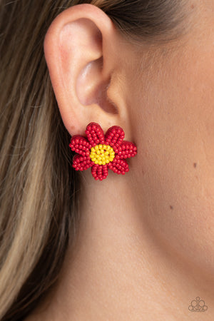 Paparazzi - Sensational Seeds - Red Earrings