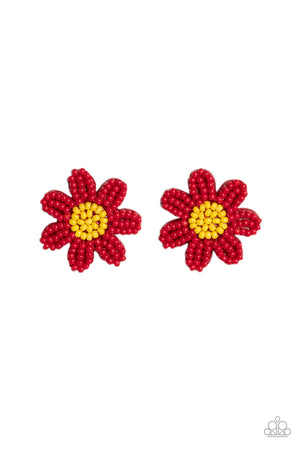 Paparazzi - Sensational Seeds - Red Earrings