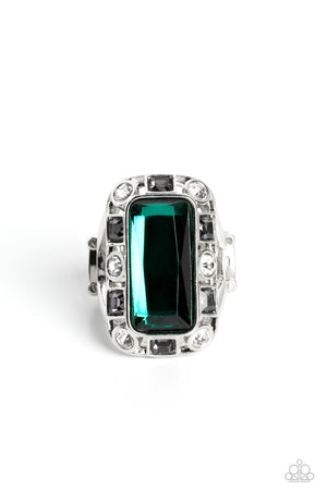 Paparazzi - Radiant Rhinestones - Green Ring