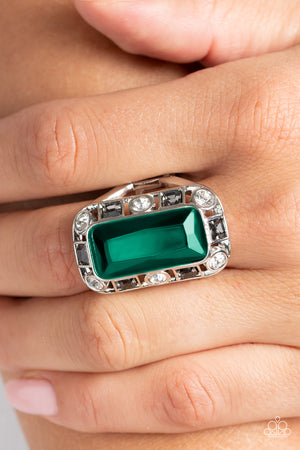 Paparazzi - Radiant Rhinestones - Green Ring