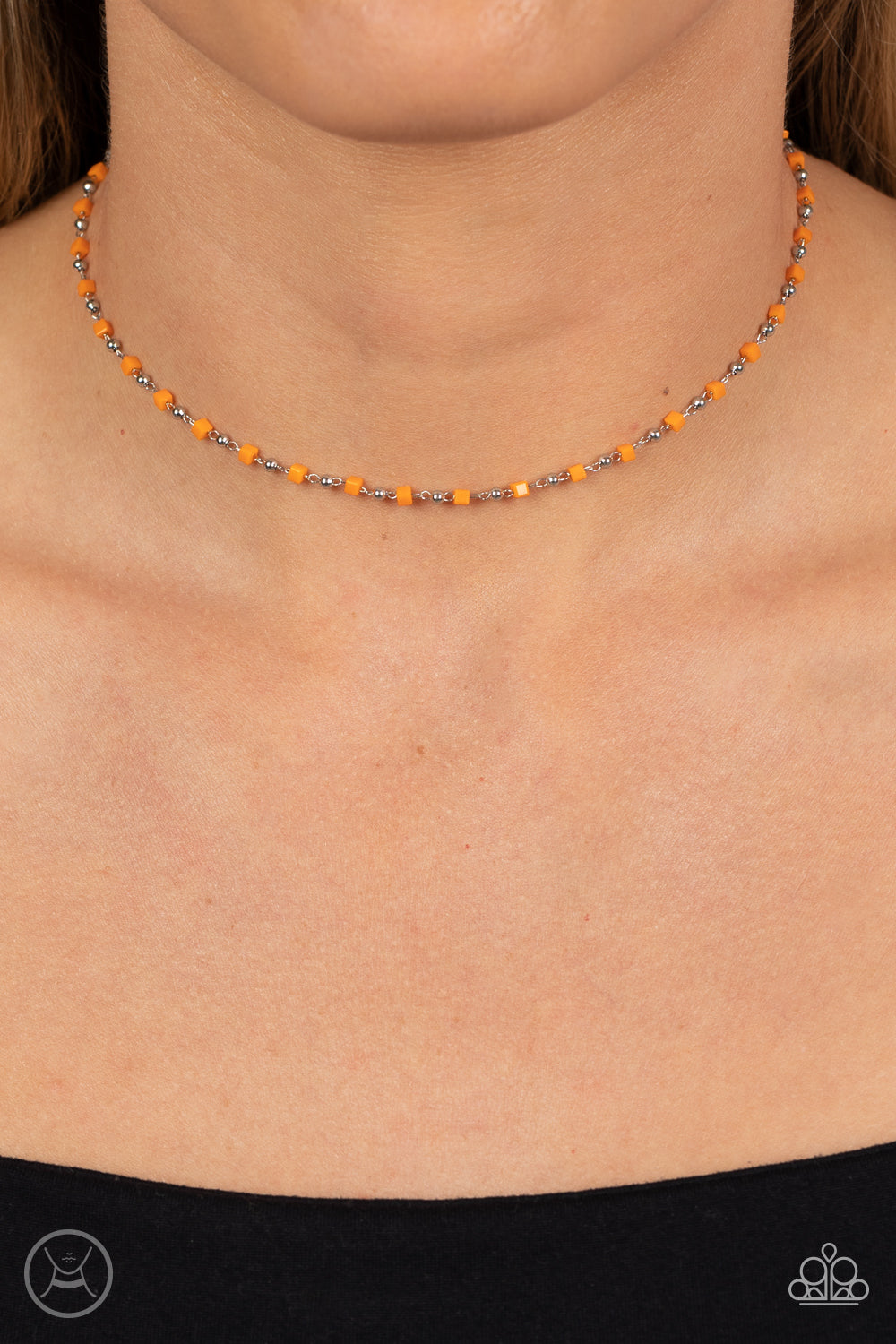 Paparazzi - Neon Lights - Orange Necklace