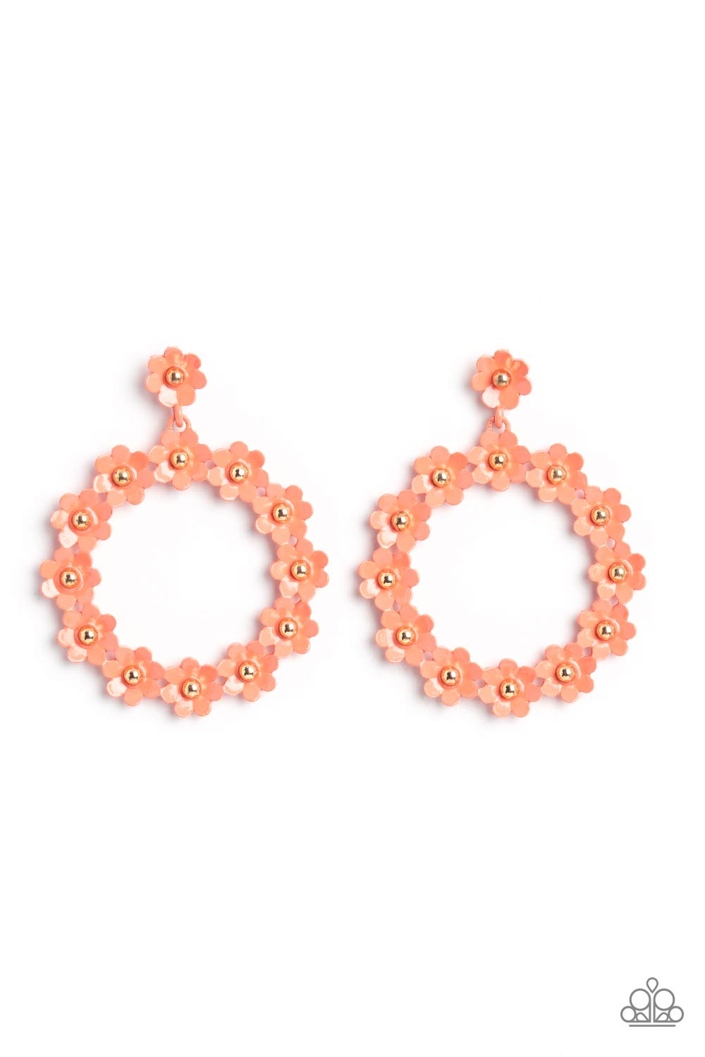 Paparazzi - Daisy Meadows - Orange Earrings