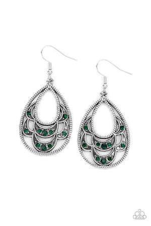 Paparazzi - Malibu Macrame - Green Earrings