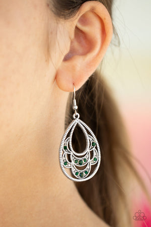 Paparazzi - Malibu Macrame - Green Earrings