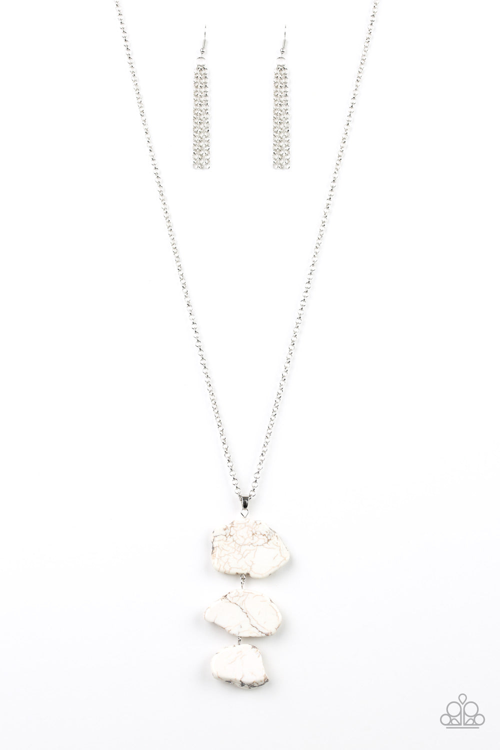 Paparazzi Accessories - On The ROAM Again - White & Silver Necklace