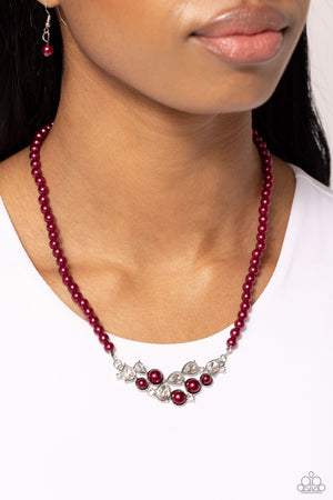 Paparazzi - Pampered Pearls - Red Necklace