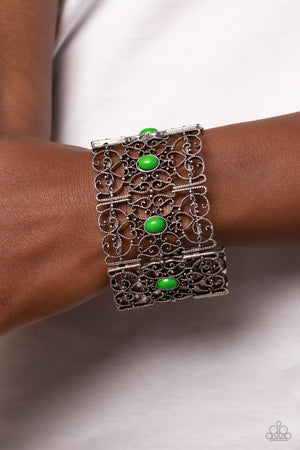 Paparazzi Accessories - Fairest Filigree - Green Bracelet