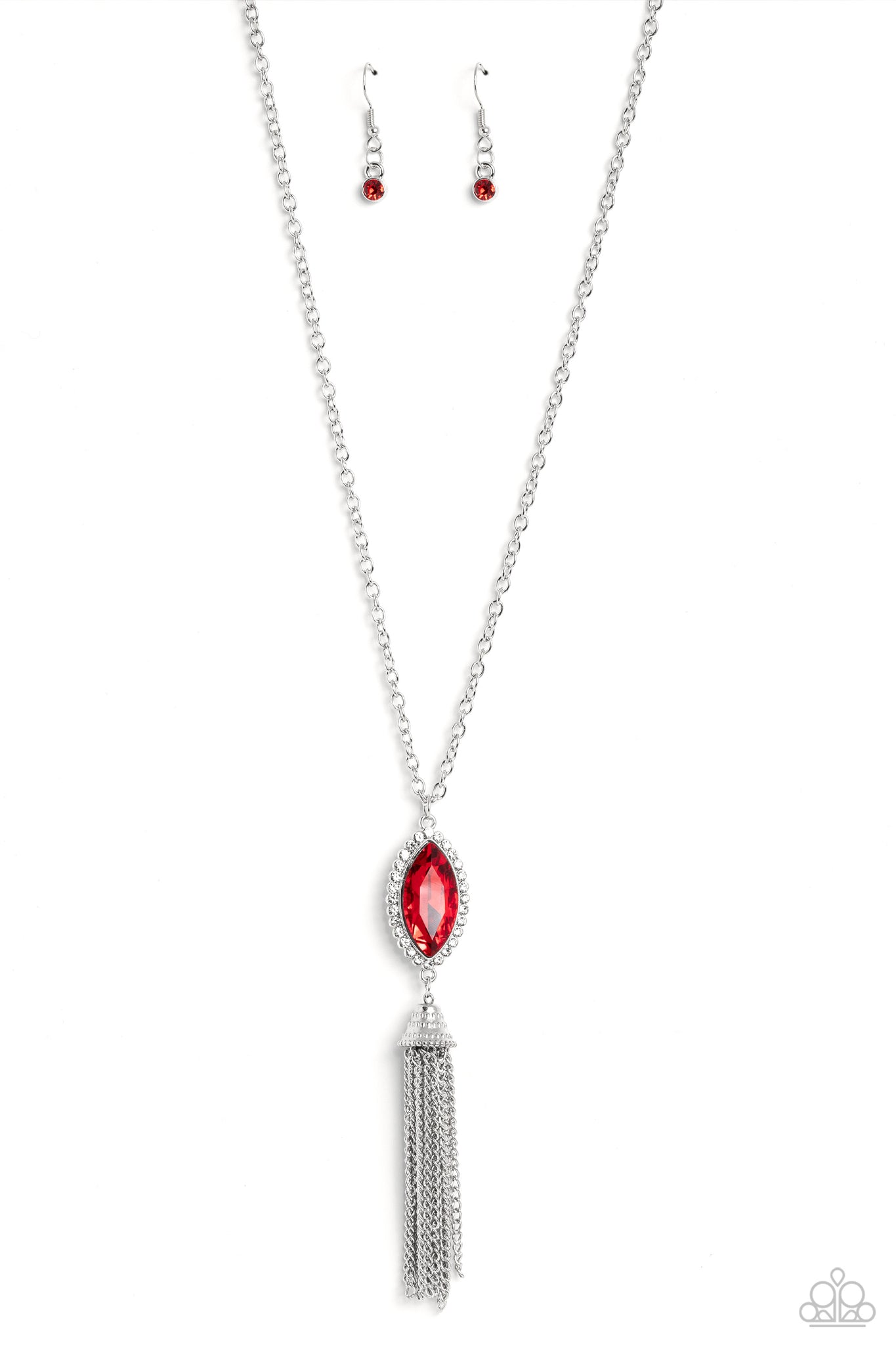 Paparazzi - Tassel Tabloid - Red Necklace
