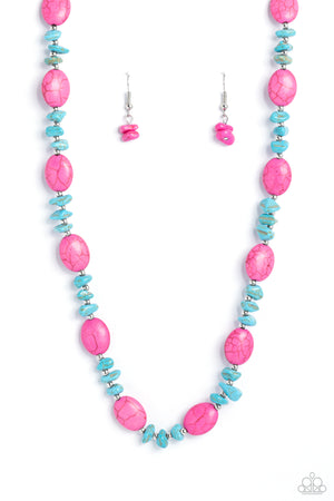 Paparazzi - Stone Age Showcase - Pink Necklace