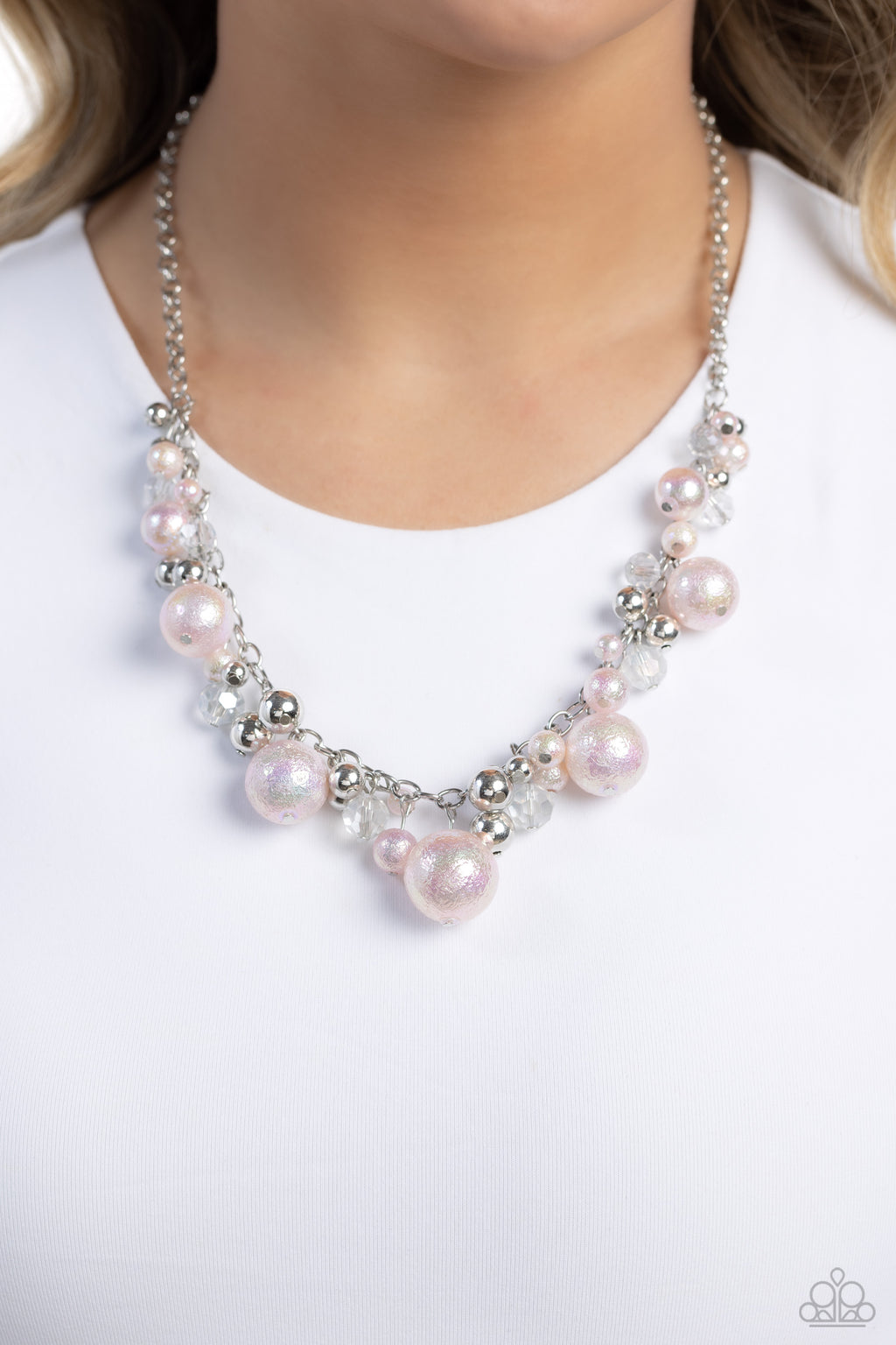 Paparazzi - Scratched Shimmer - Pink Necklace