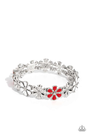 Paparazzi - Floral Fair - Red Bracelet