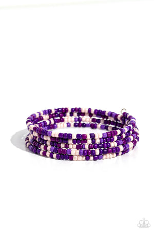Paparazzi - Coiled Candy - Purple Bracelet