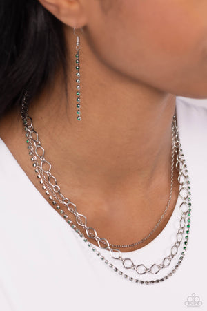 Paparazzi - Tasteful Tiers - Green Necklace