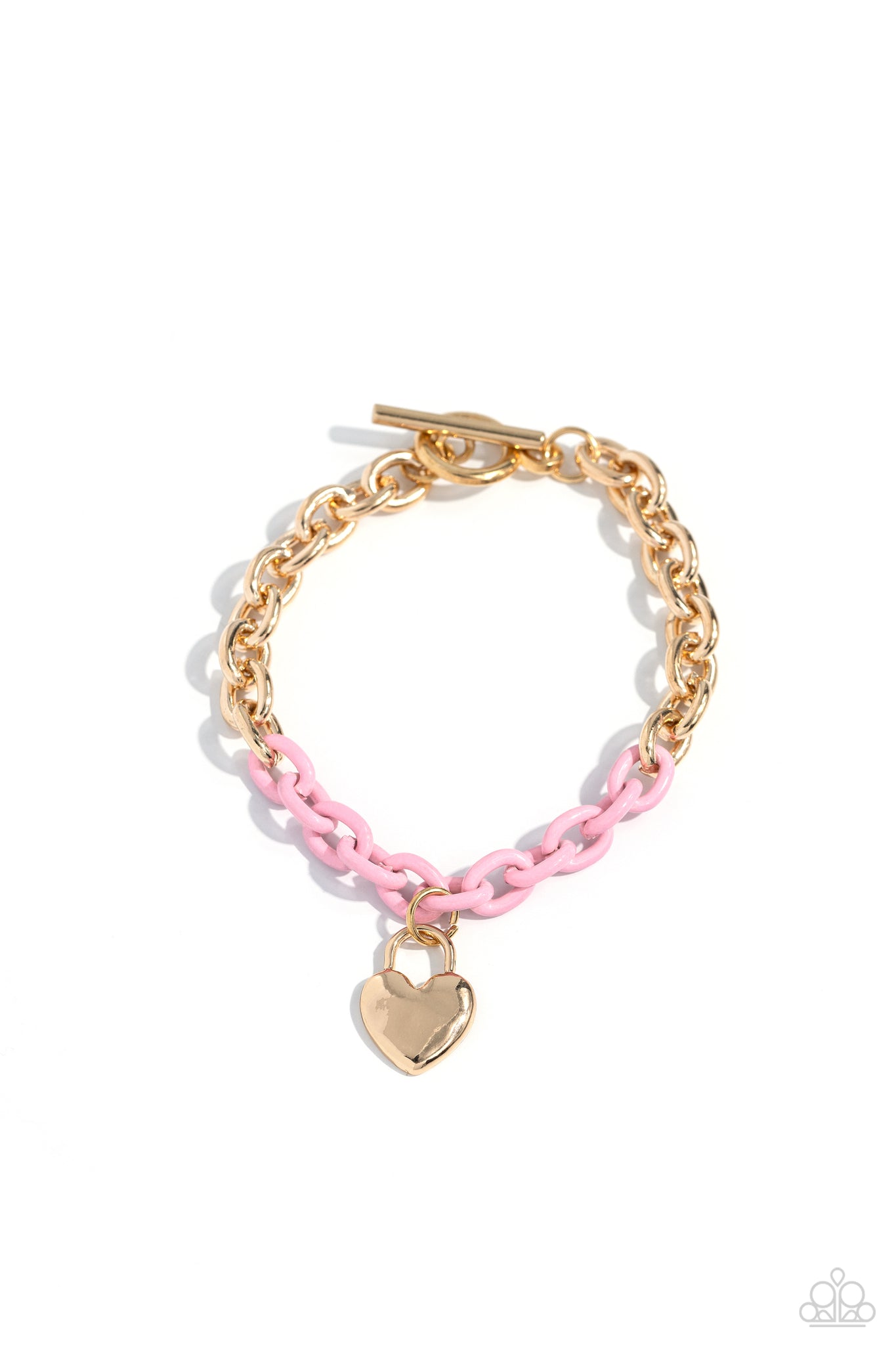 Paparazzi - Locked and Loved - Pink Bracelet