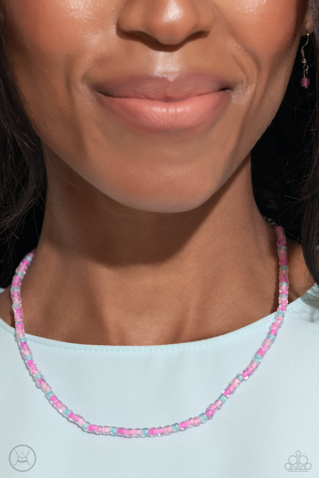 Paparazzi - Colorfully GLASSY - Pink Necklace