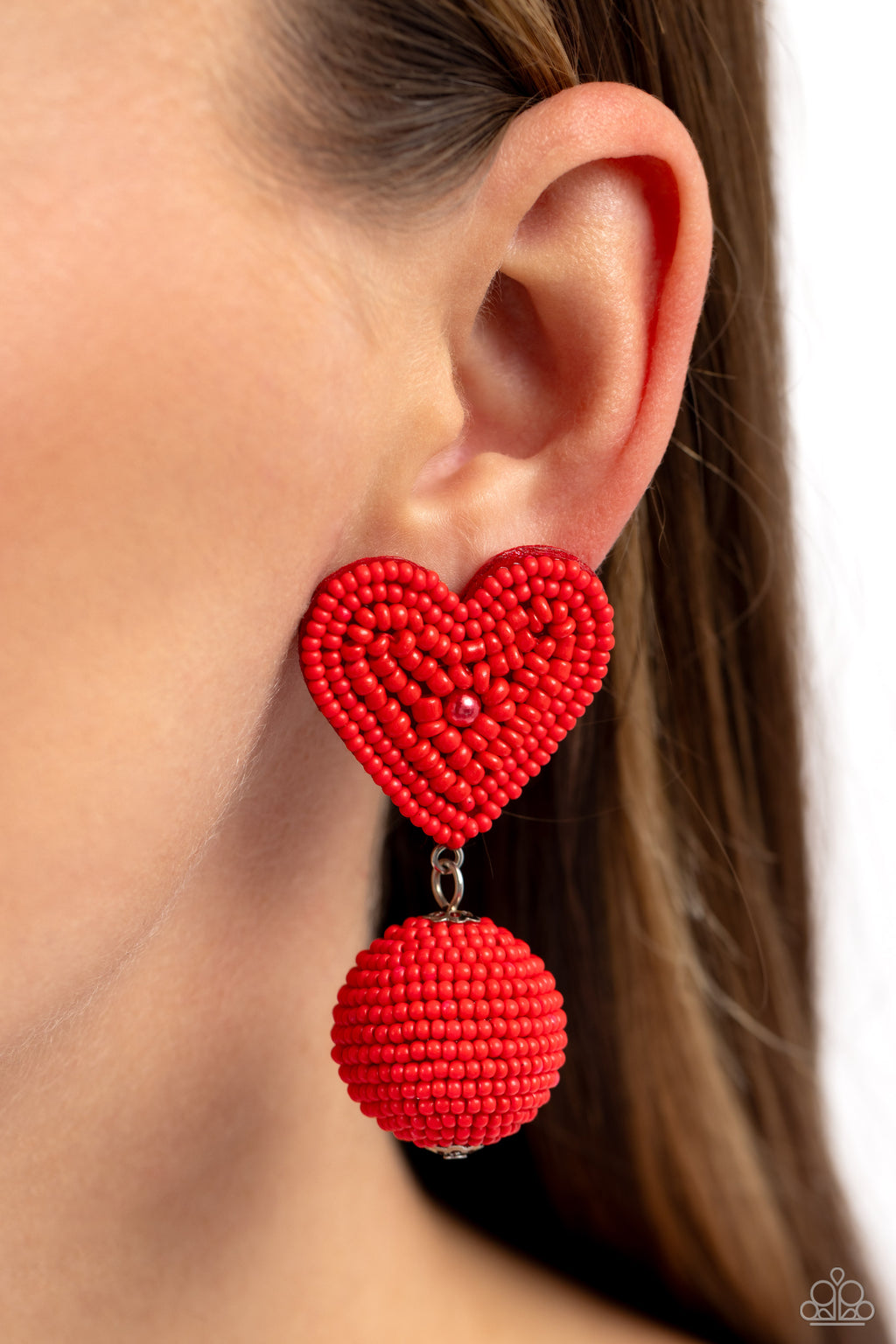 Paparazzi - Spherical Sweethearts - Red Earrings