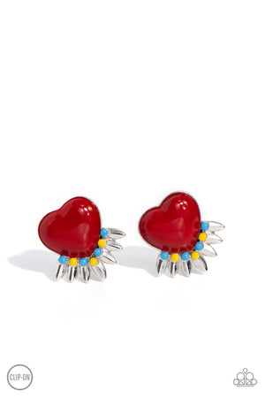 Paparazzi - Spring Story - Red Earrings