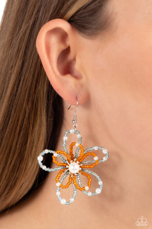 Paparazzi - PEARL Crush - Orange Earrings