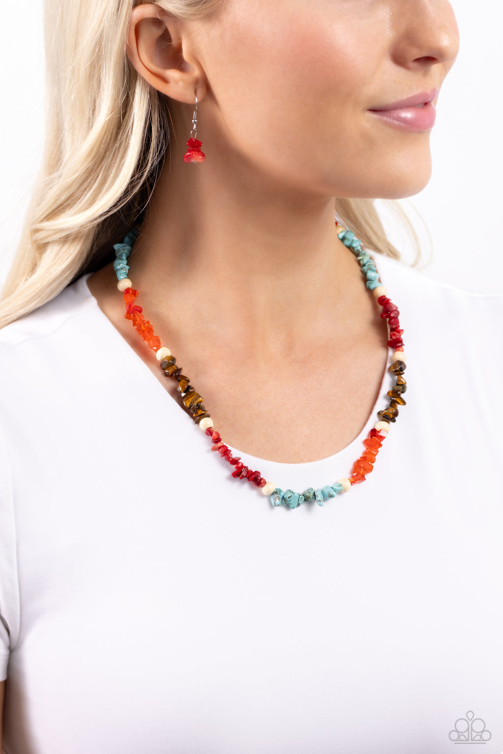 Paparazzi - Soothing Stones - Red Necklace