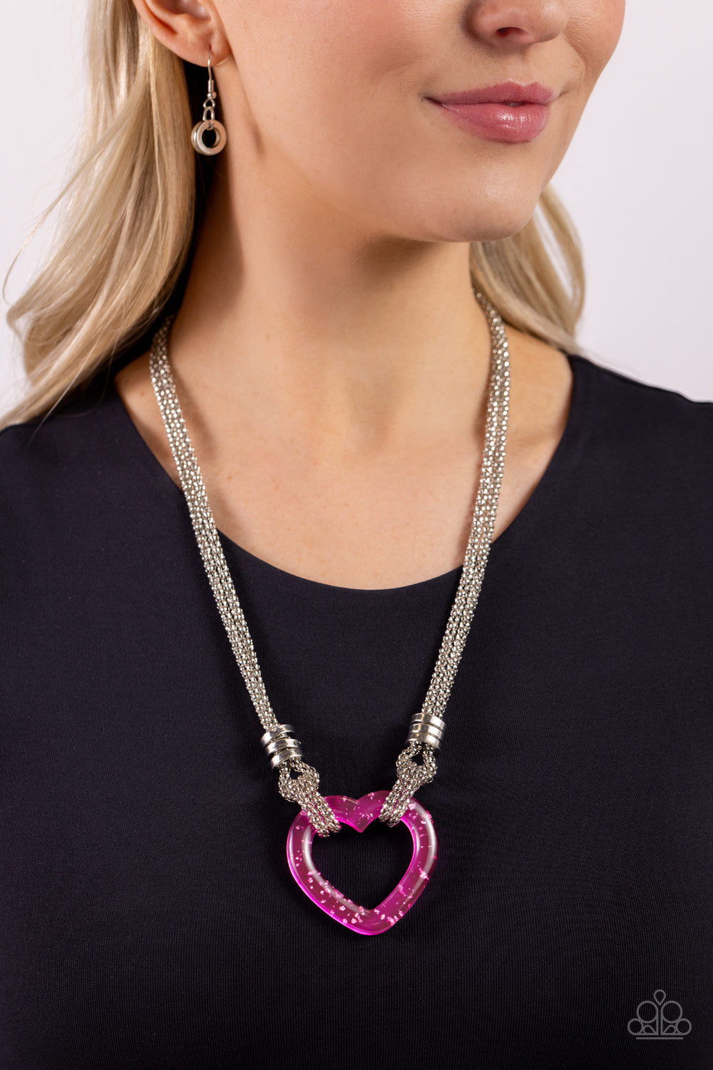 Paparazzi - Lead with Your Heart - Pink Necklace