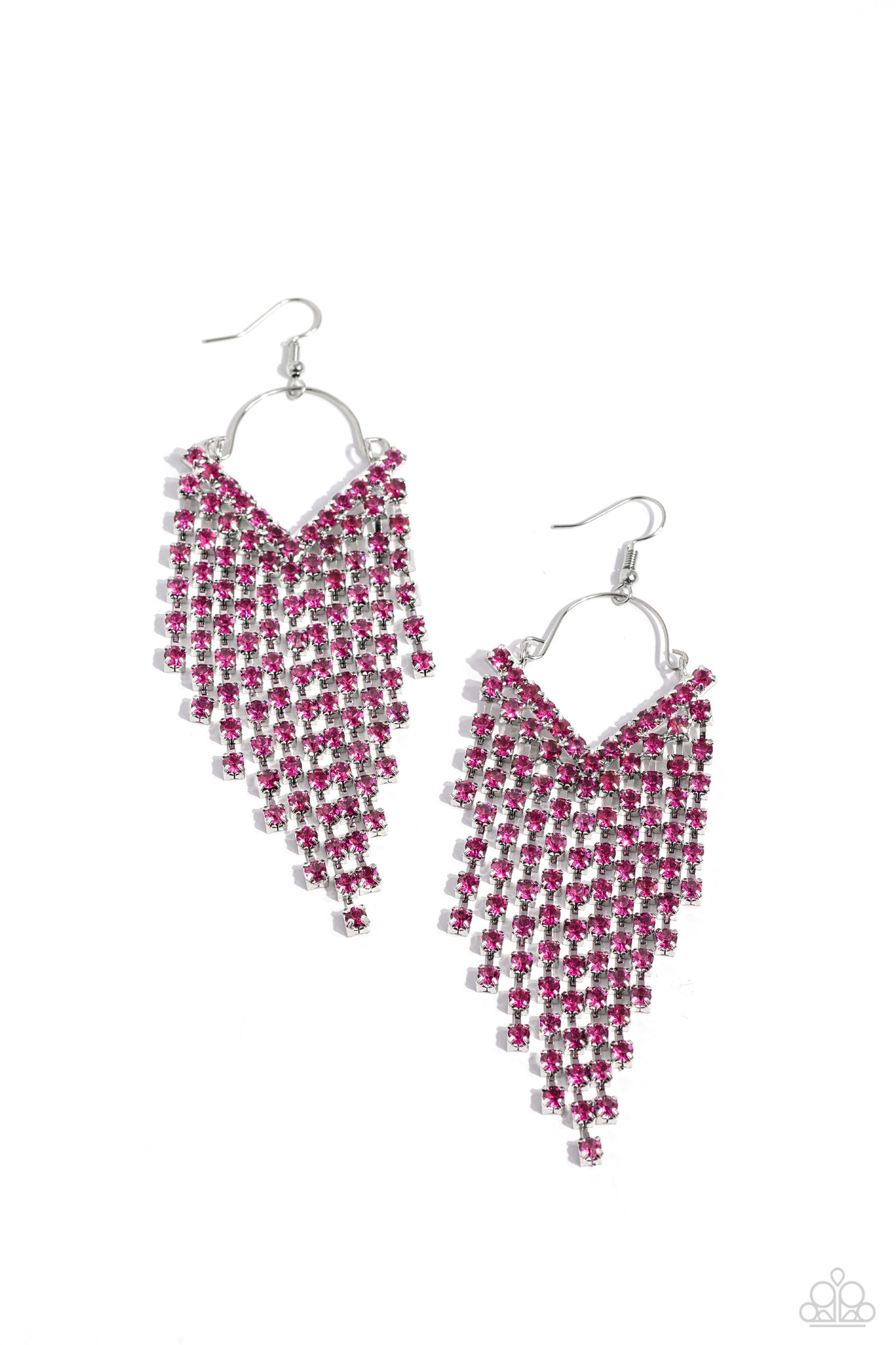 Paparazzi - V Fallin - Pink Earrings