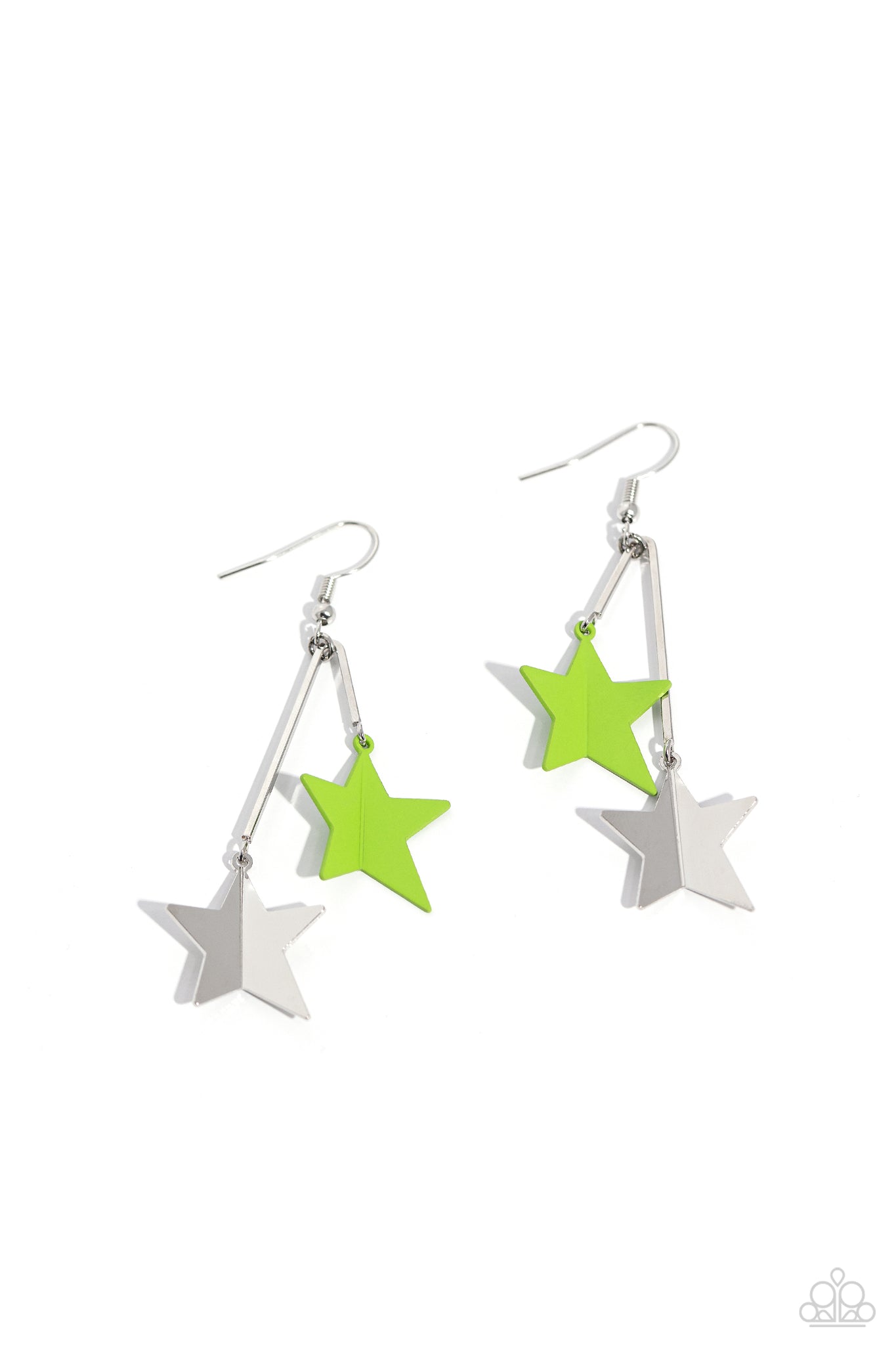 Paparazzi - Stellar STAGGER - Green Earrings