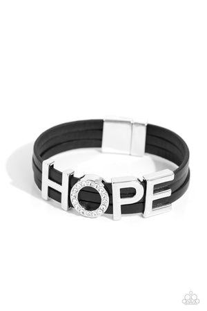 Paparazzi - Hopeful Haute - Black Bracelet