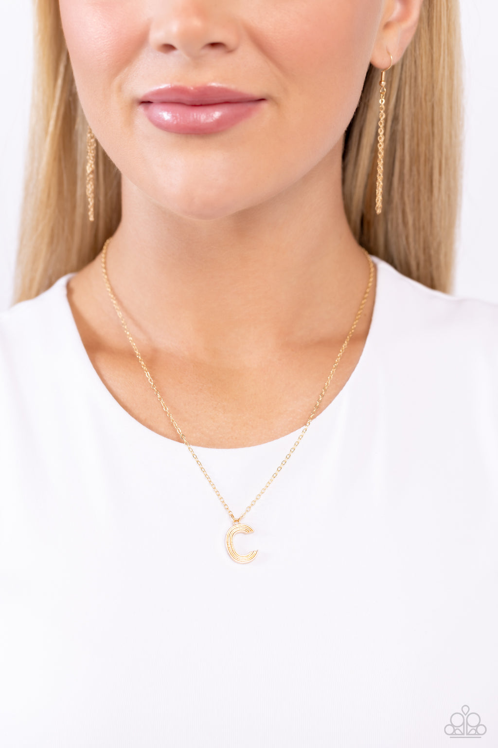 Paparazzi - Leave Your Initials - Gold - C Necklace