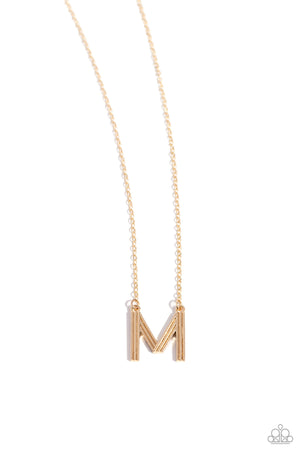 Paparazzi - Leave Your Initials - Gold - M Necklace
