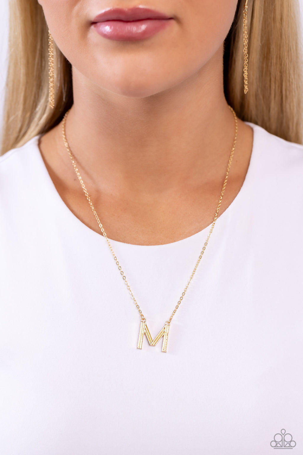 Paparazzi - Leave Your Initials - Gold - M Necklace