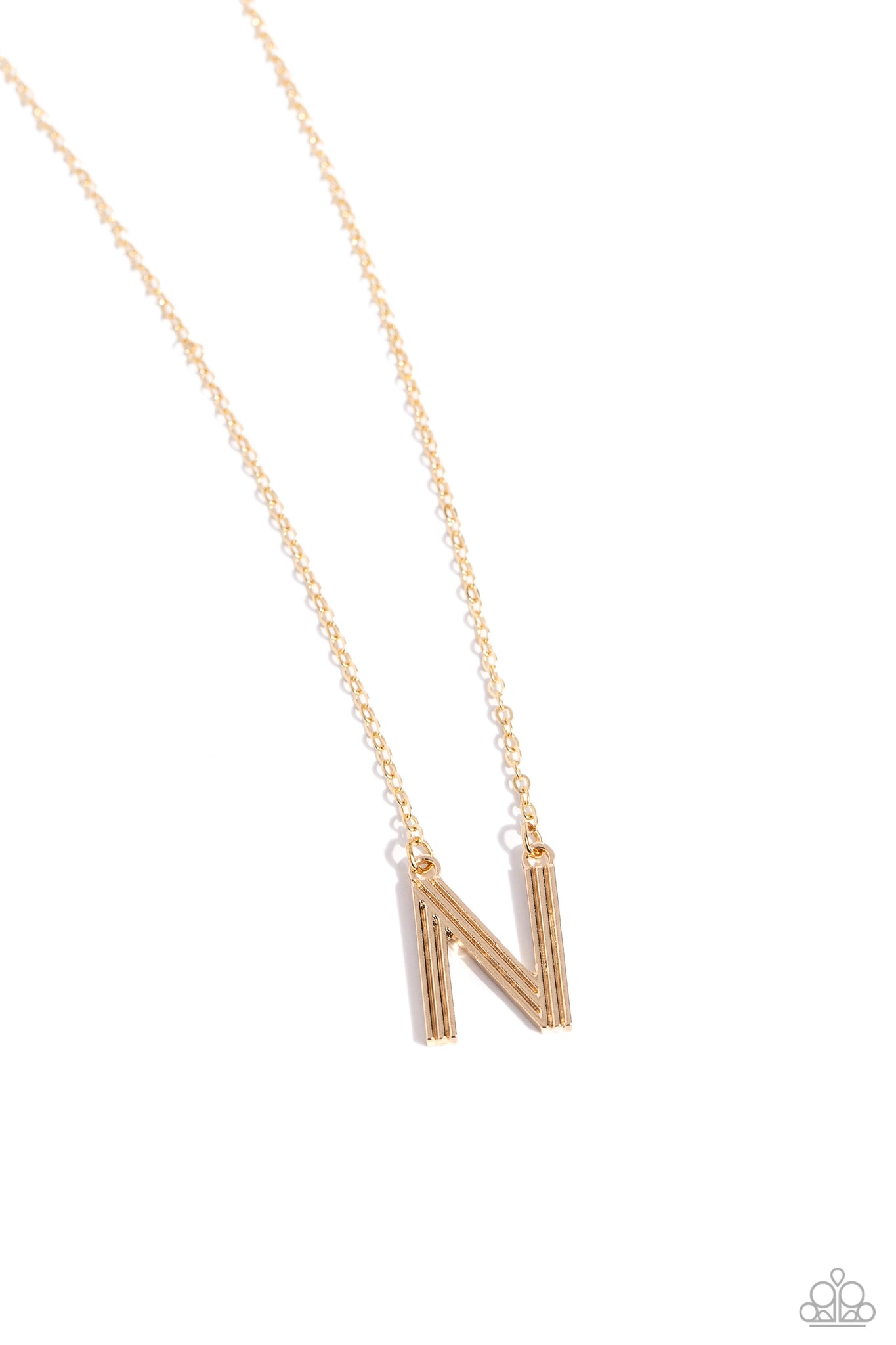 Paparazzi - Leave Your Initials - Gold - N Necklace