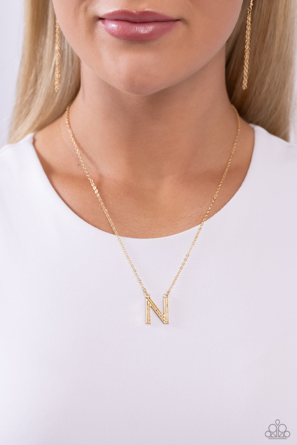 Paparazzi - Leave Your Initials - Gold - N Necklace