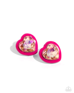 Paparazzi - Heartfelt Haute - Pink Earrings