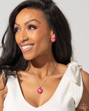 Paparazzi - Heartfelt Haute - Pink Earrings