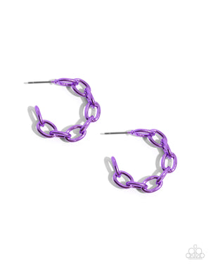 Paparazzi - Colorful Cameo - Purple Earrings
