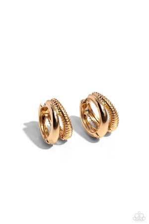 Paparazzi - Textured Tremolo - Gold Earrings